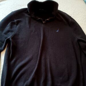 Nautica black quarter zip mens large